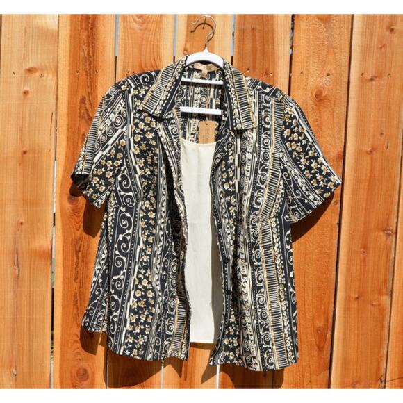 Vintage 1990s Notations Woman Twofer Hawaiian Shirt and Shell - Picture 1 of 6